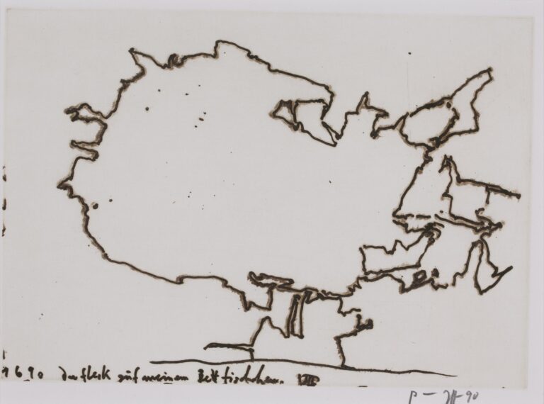 Der Fleck auf meinem Betttischchen / 1.6.90 - Horst Janssen 