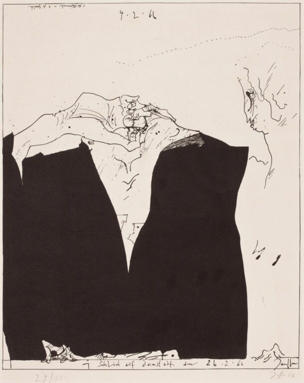 1 Schluck auf Darmstadt am 26.2.66 - Horst Janssen 