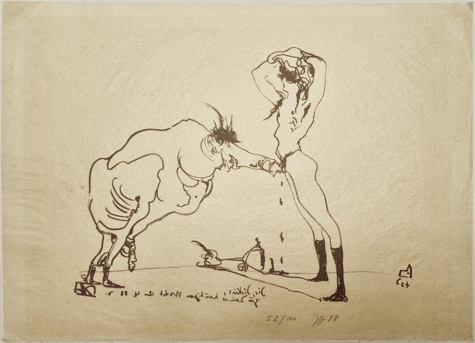 Dir, Dickus, zu Deiner heutigen Nacht / 12.4.88 - Horst Janssen 