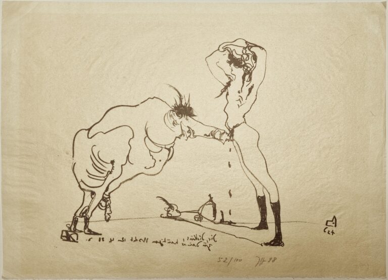 Dir, Dickus, zu Deiner heutigen Nacht / 12.4.88 - Horst Janssen 