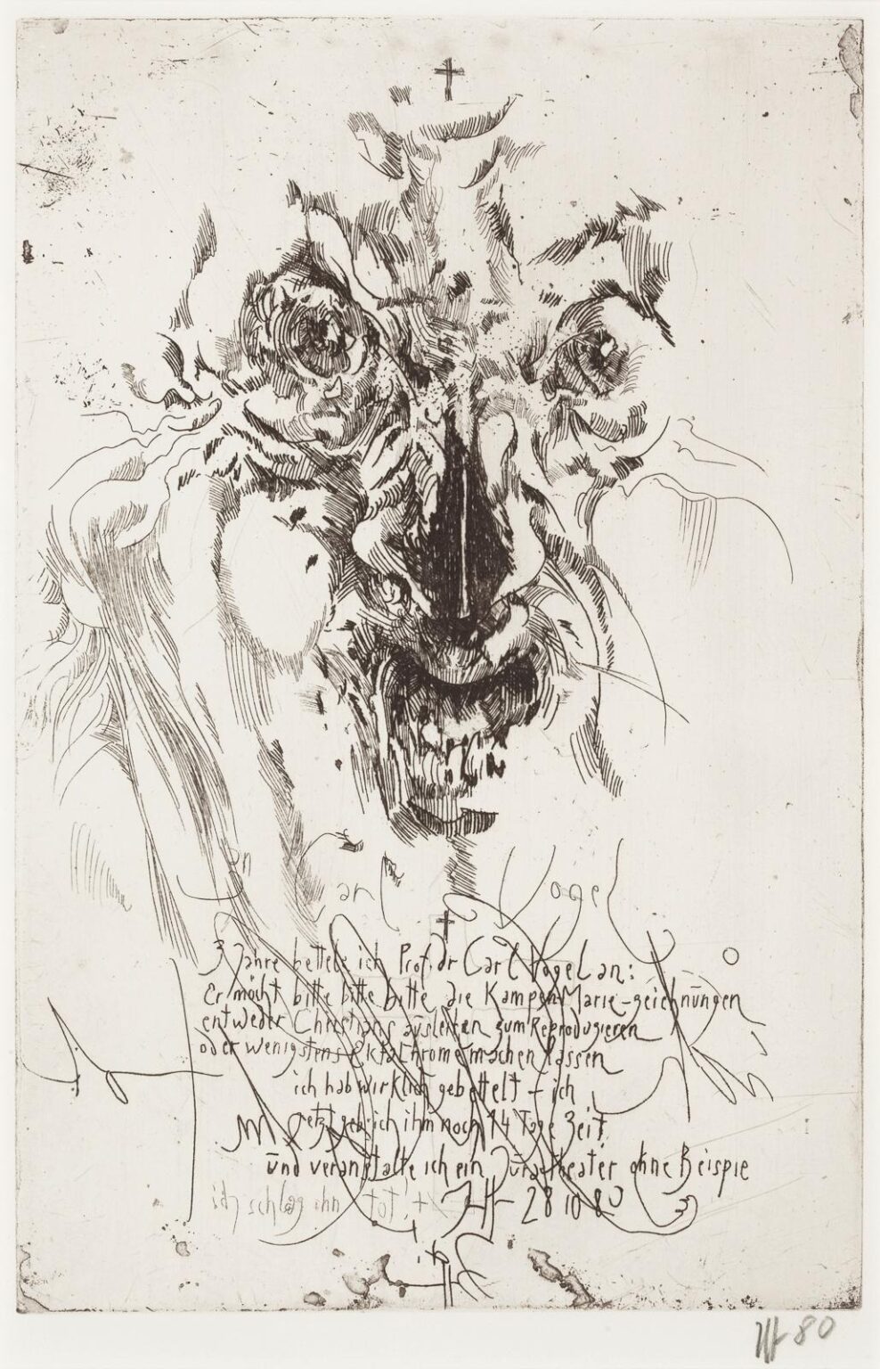 Wut gegen Carl Vogel / 28.10.80 - Horst Janssen 