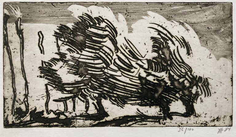 Landschaft mit drei Bäumen - Horst Janssen 