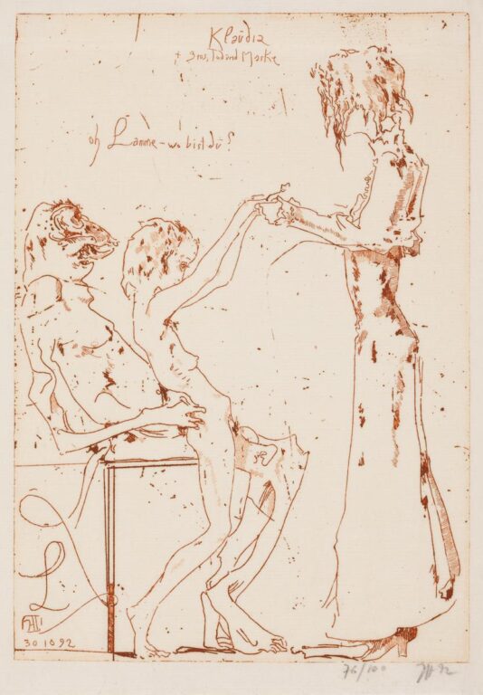 Klaudia + Eros, Tod und Maske / 30.10.92 - Horst Janssen 