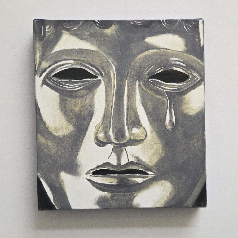 Kapurani Brüder – Cinema Paradiso Kapurani Brothers, Denis & Marjano Kapurani, Tigris of Gaul, 2025, Öl auf Leinwand auf Holz gespannt, 18 x 15 cm