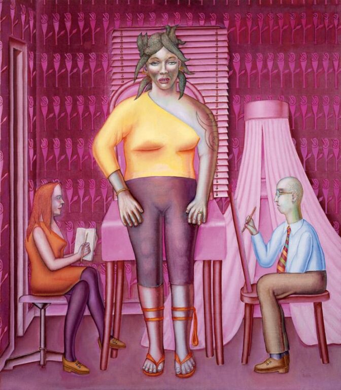 La Séance de portrait / Die Portraitsitzung - Konrad Klapheck Lelong, Import: jpg, file size: medium (850 x 744 px)