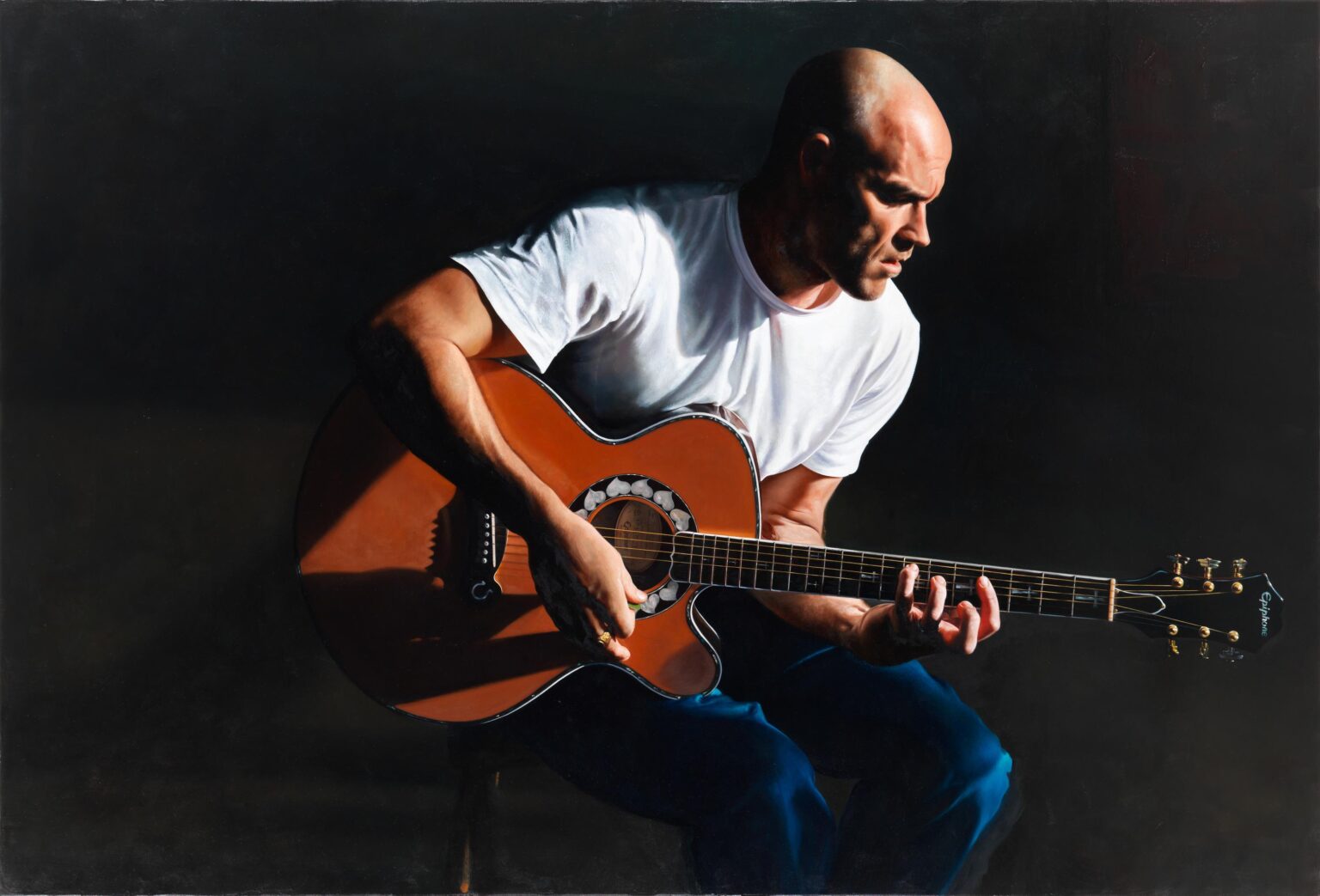 Self Portrait With Guitar - David Nicholson Lea Gryze