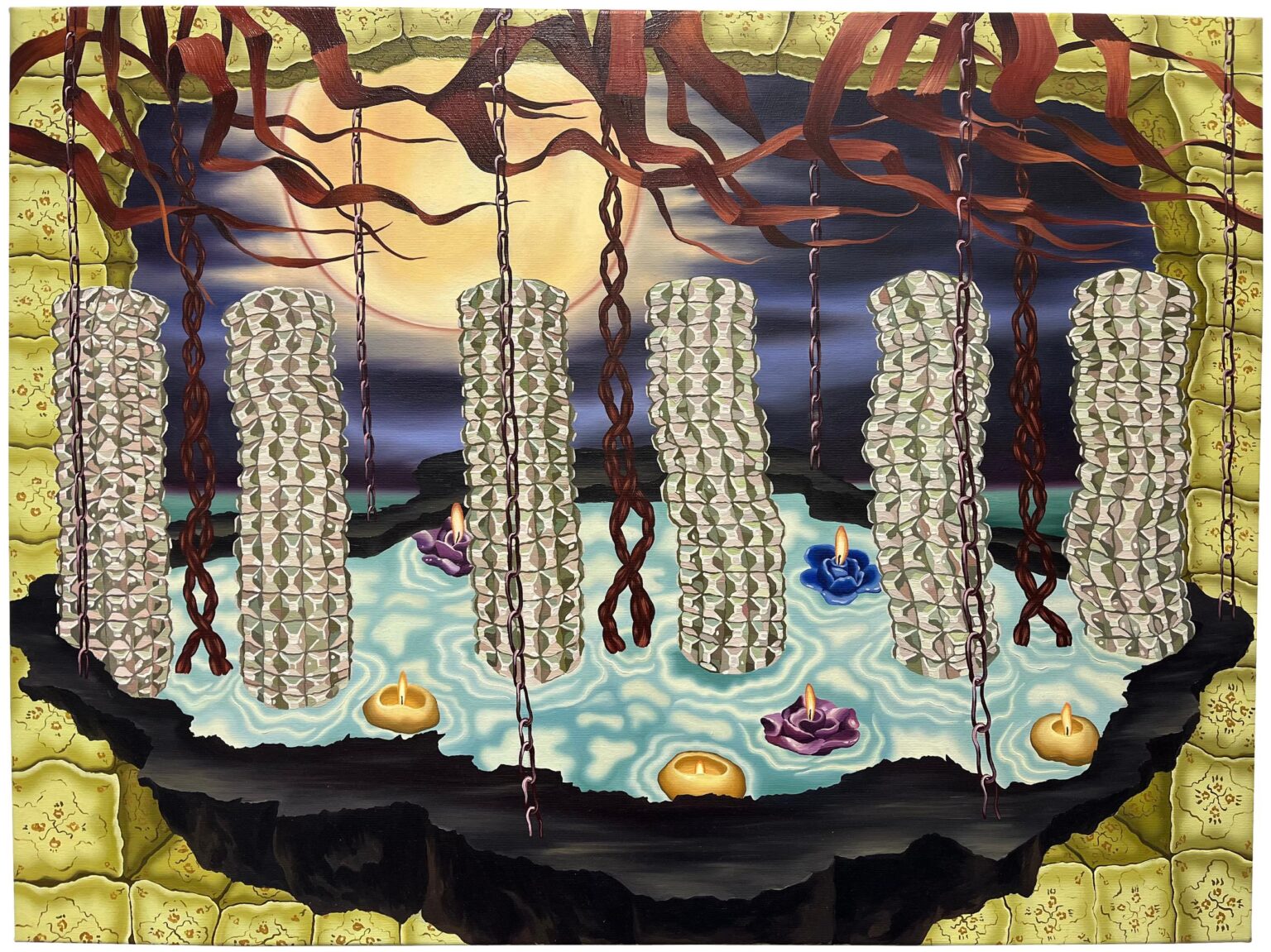 Old Glass Vases Rising in Full Moon - Panni Marosi 