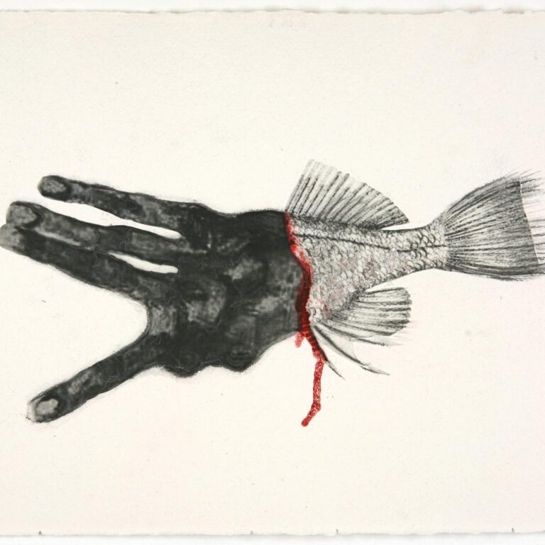 On your hand – I place my hand – barely. In our hands – nothing. c - Mithu Sen 