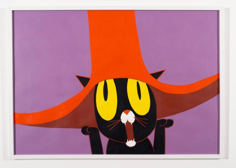 Scream beneath the red hat on a lilac background - Alex Koksar 