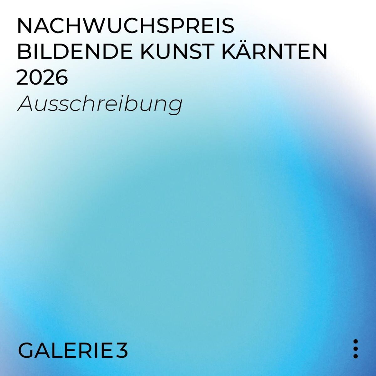 Nachwuchspreis Bildende Kunst Kärnten 2026 