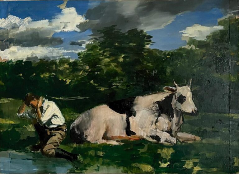 Mann und Kuh II - Alex Amann 