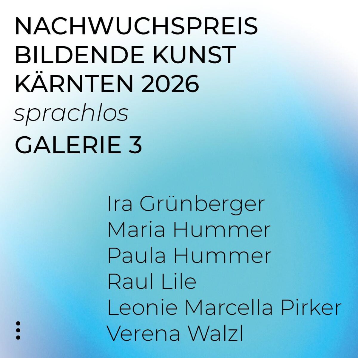Nachwuchspreis Bildende Kunst Kärnten 2026 