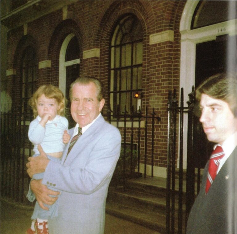 Richard Nixon and granddaughter, outside the Nixon house, New York City, n.d. - Gary Lee Boas 