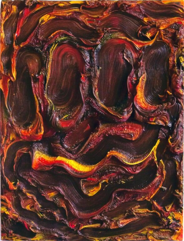 ohne Titel (gelb-braunes Gesicht) - Beni Bischof 