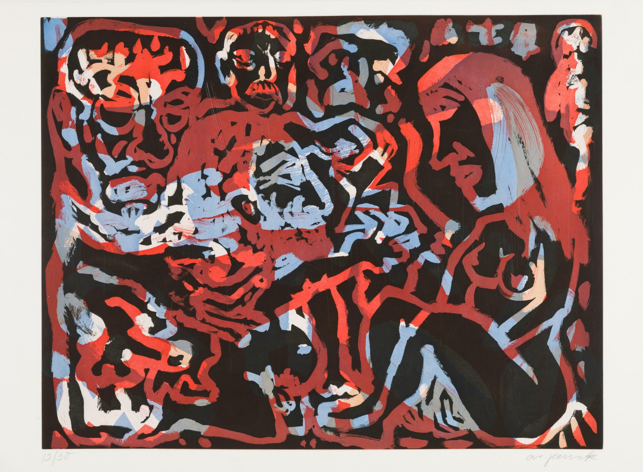 Komposition auf schwarzem Grund - A.R. Penck 