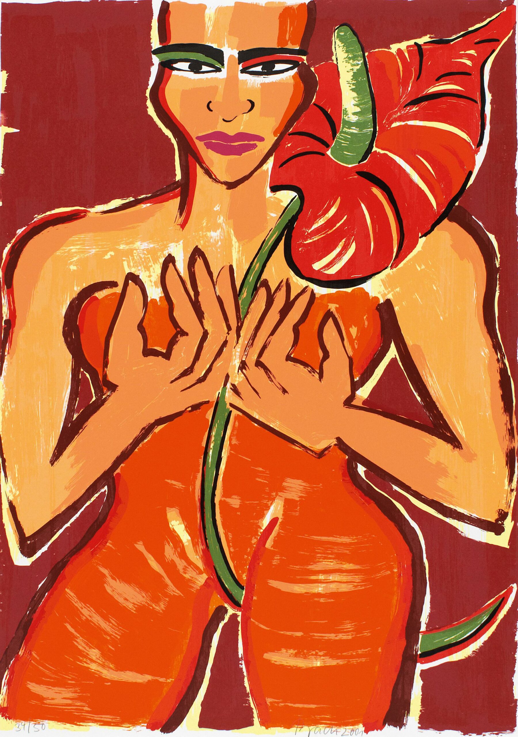 Mit Anthurie - Elvira Bach 