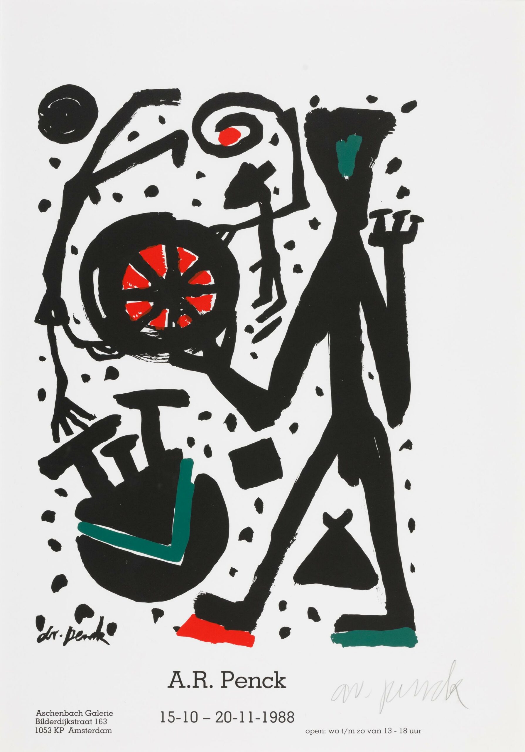 Plakat zur Ausstellung in der Aschenbach Galerie - A.R. Penck 