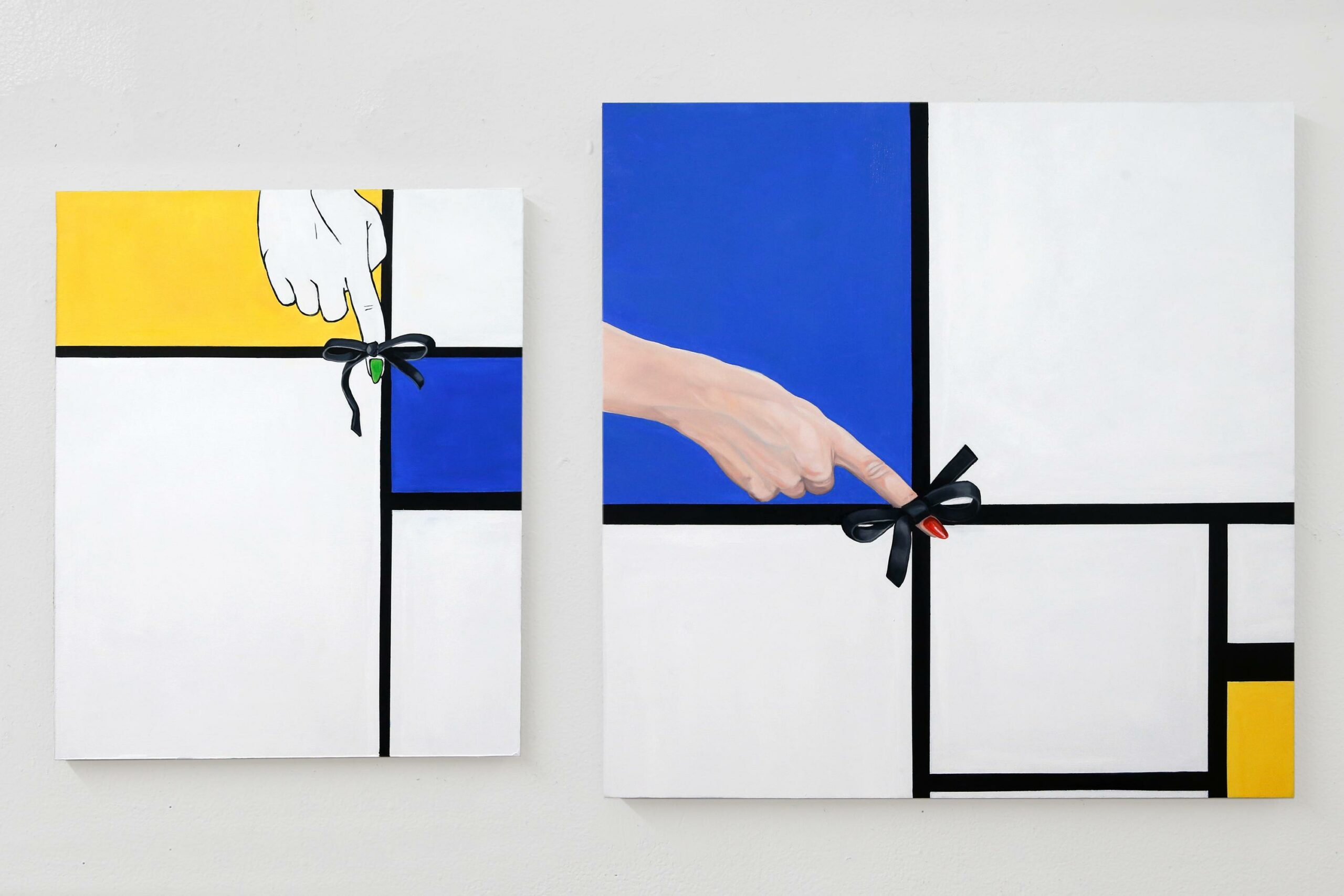 Composition with Blue and Yellow & Composition No. II with Blue and Yellow - Johanna Strobel 