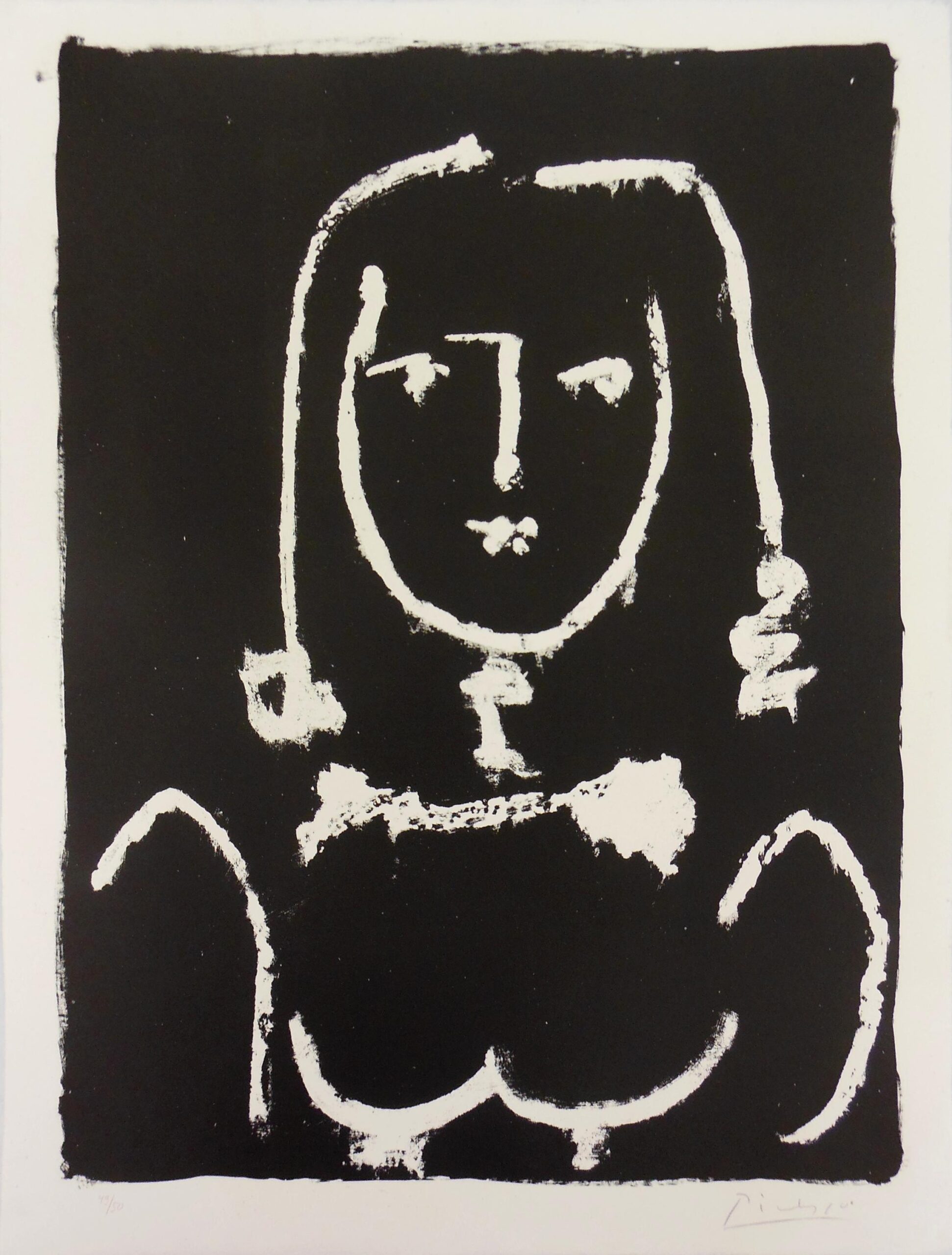 Buste Blanc Sur Noir - Pablo Picasso 