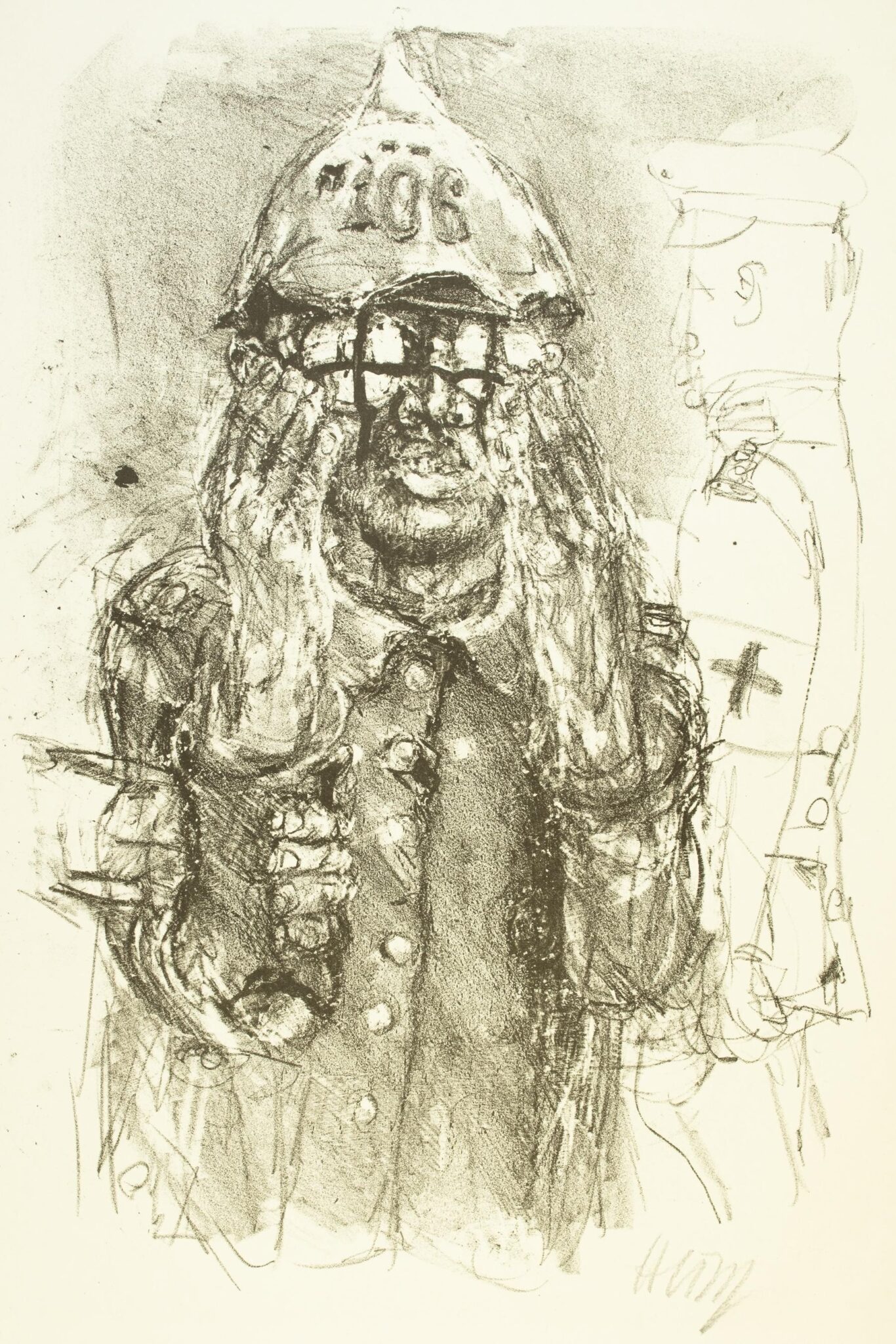 Erblindeter Soldat (Blatt 12 des Zyklus zu dem Roman „Krieg“ von Ludwig Renn) - Bernhard Heisig 
