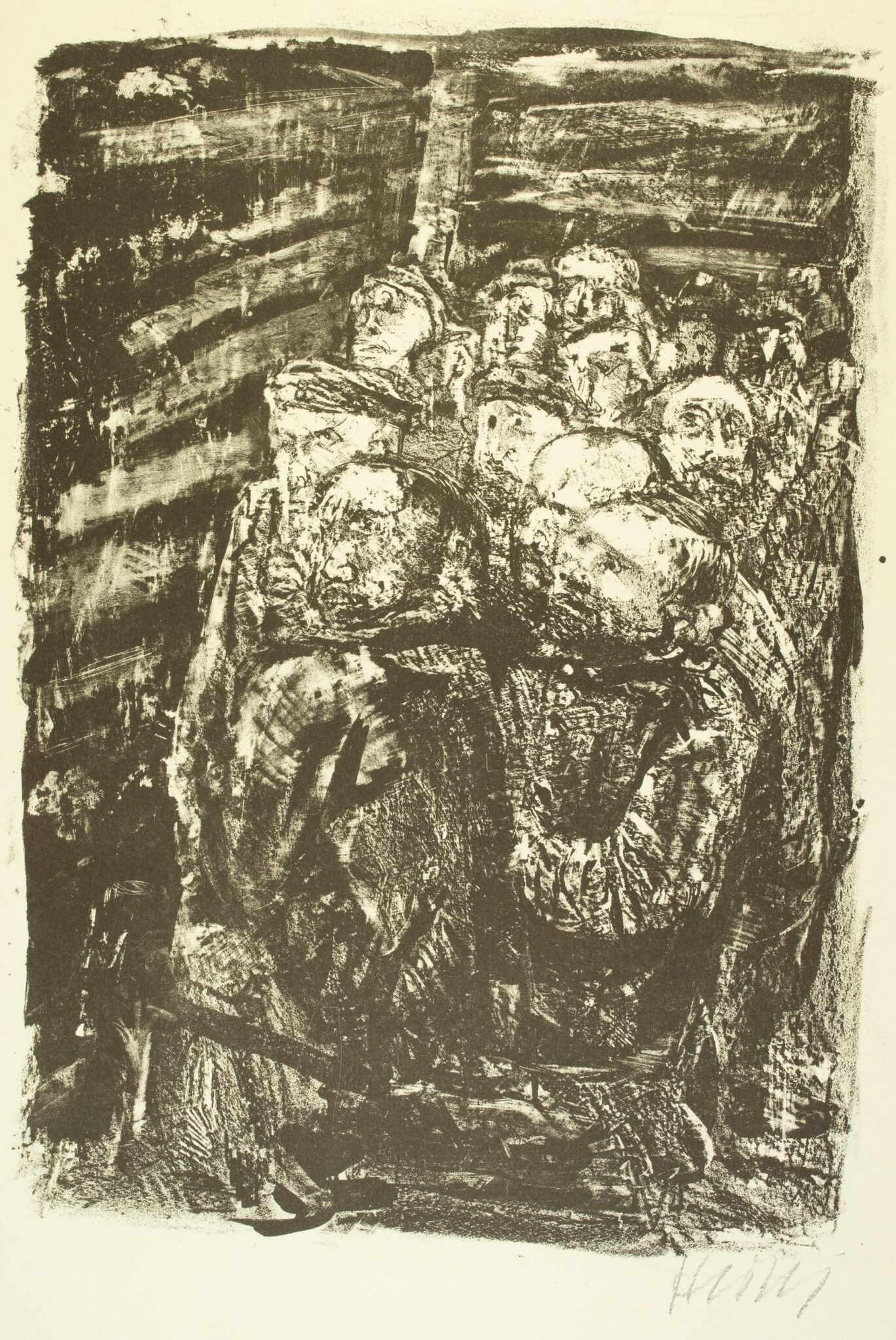 Gefangene (Blatt 20 des Zyklus zu dem Roman „Krieg“ von Ludwig Renn) - Bernhard Heisig 