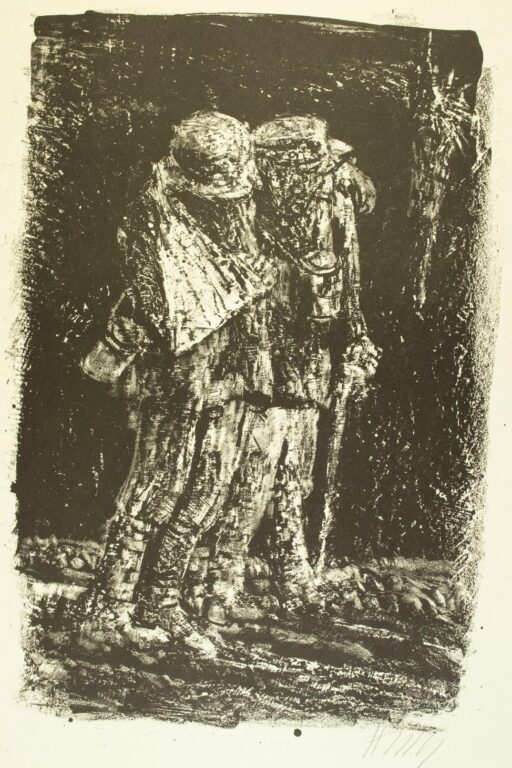 Zwei Verwundete  (Blatt 13 des Zyklus zu dem Roman „Krieg“ von Ludwig Renn) - Bernhard Heisig 