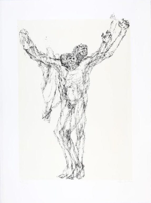 Variation zum stehenden Gekreuzigten (Blatt 2 der Mappe „Der Gekreuzigte“) - Fritz Cremer 