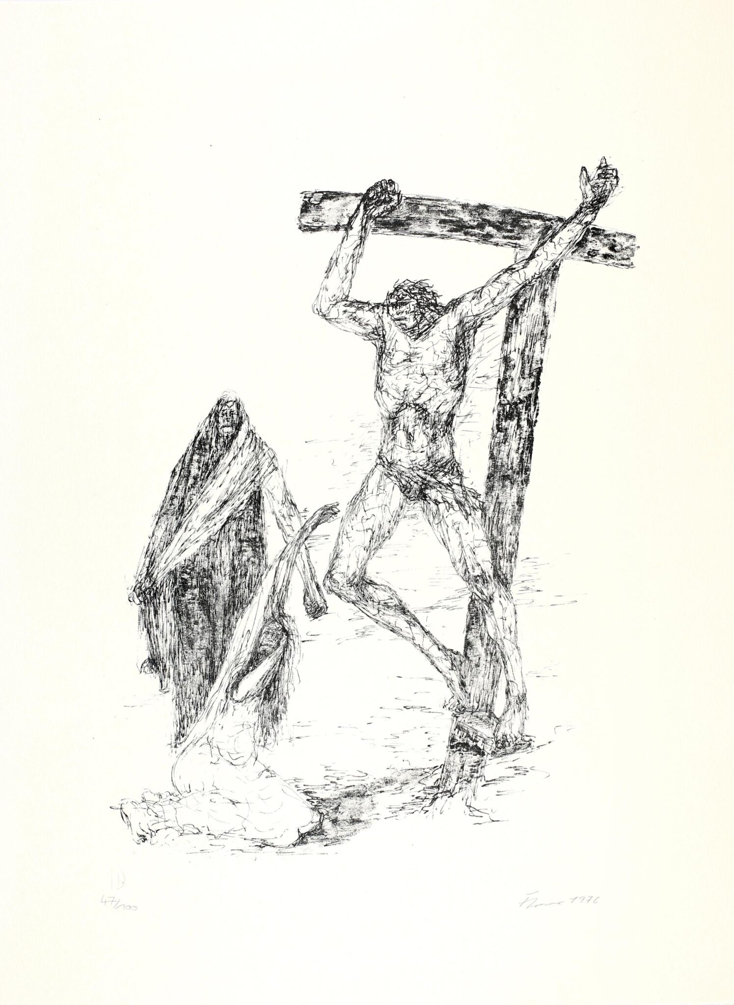 Studie zum Auferstehenden (Triumphator) (Blatt 9 der Mappe „Der Gekreuzigte“) - Fritz Cremer 