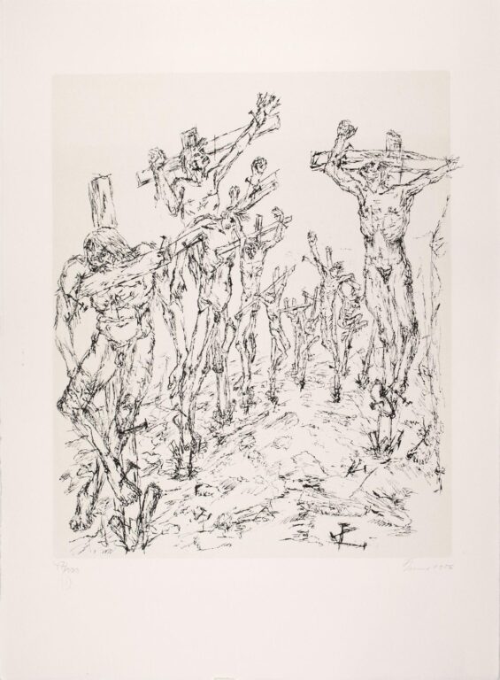 Die Straße von Capua nach Rom (Blatt 7 der Mappe „Der Gekreuzigte“) - Fritz Cremer 