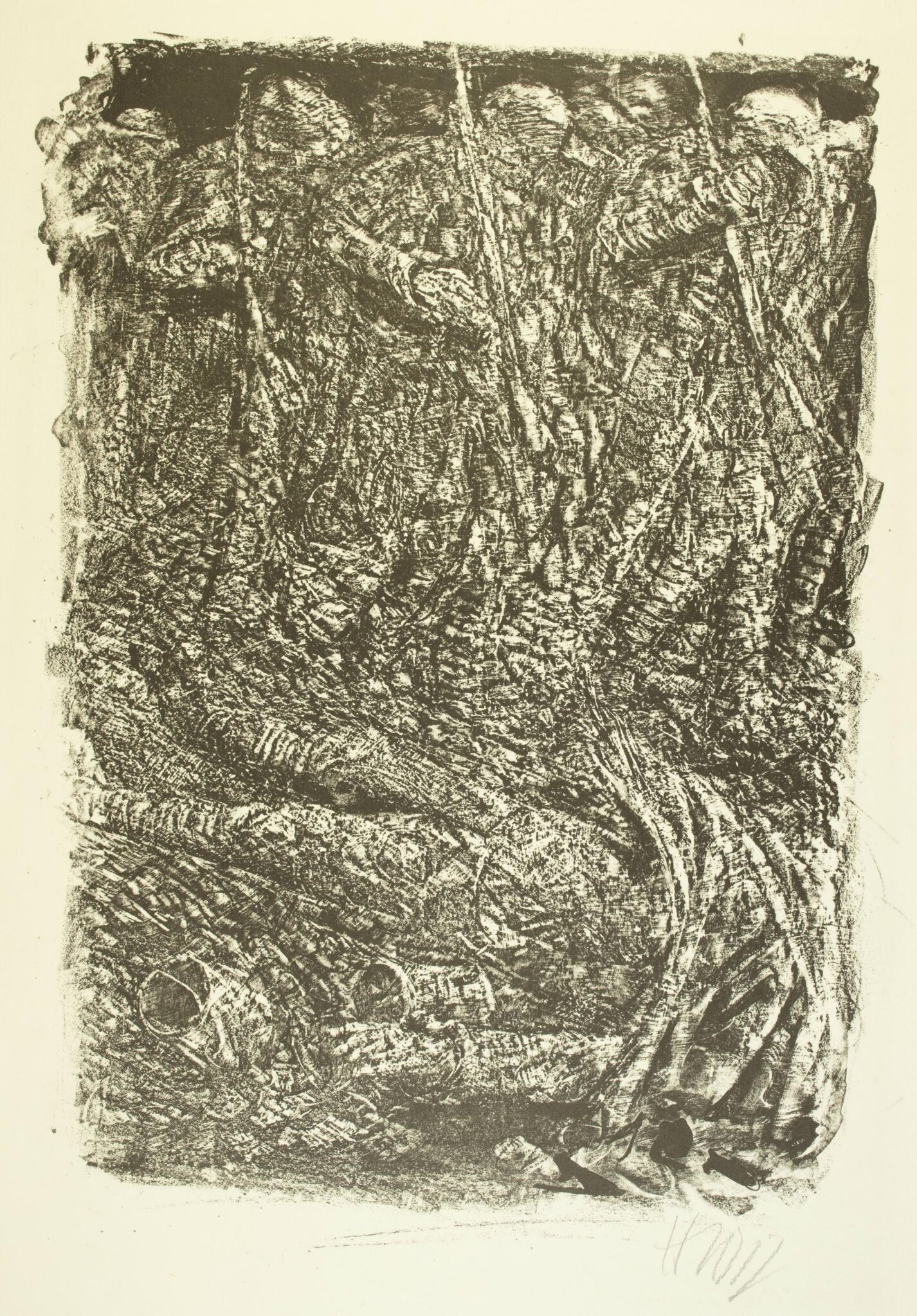 Marsch an Toten vorüber (Blatt 15 des Zyklus zu dem Roman „Krieg“ von Ludwig Renn) - Bernhard Heisig 