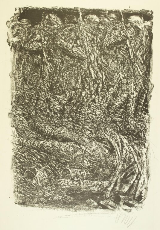 Marsch an Toten vorüber (Blatt 15 des Zyklus zu dem Roman „Krieg“ von Ludwig Renn) - Bernhard Heisig 