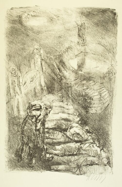 Aufgereihte Gefallene (Blatt 22 des Zyklus zu dem Roman „Krieg“ von Ludwig Renn) - Bernhard Heisig 