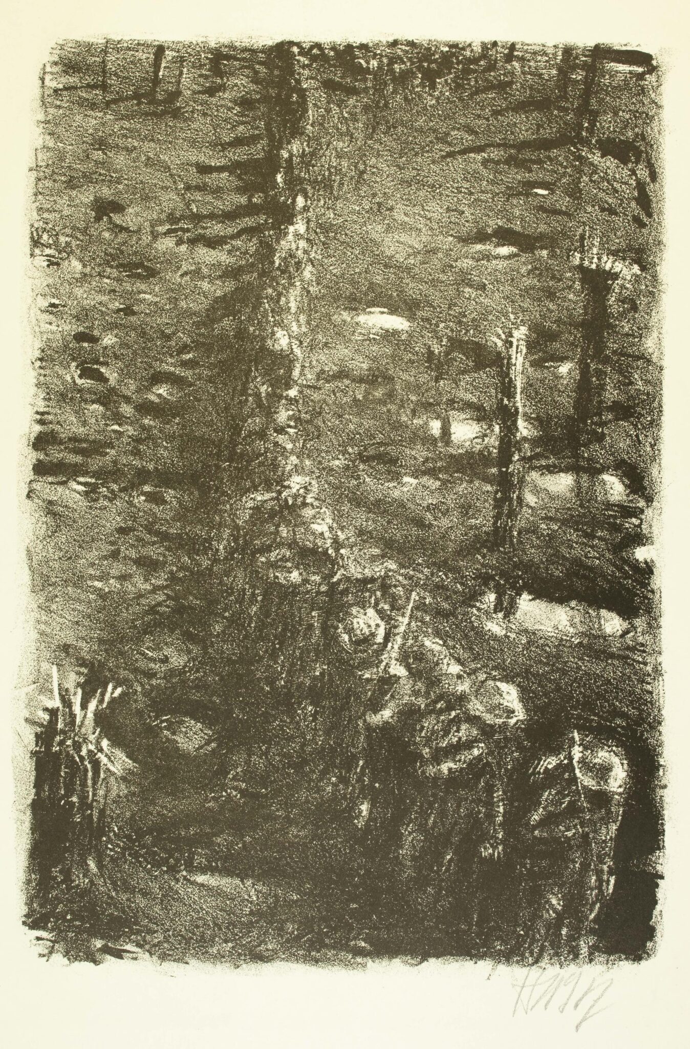 Im Stellungskrieg (Blatt 10 des Zyklus zu dem Roman „Krieg“ von Ludwig Renn) - Bernhard Heisig 