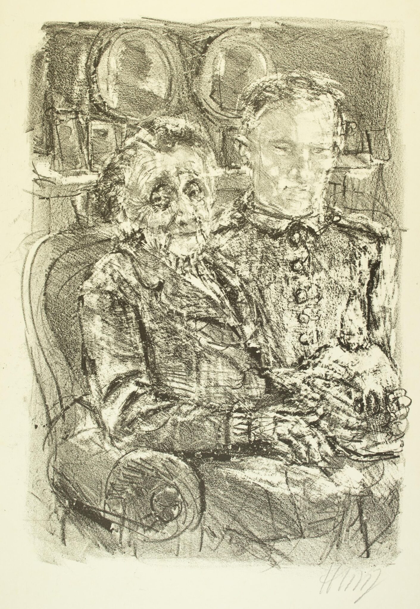 Auf Heimaturlaub (Blatt 16 des Zyklus zu dem Roman „Krieg“ von Ludwig Renn) - Bernhard Heisig 