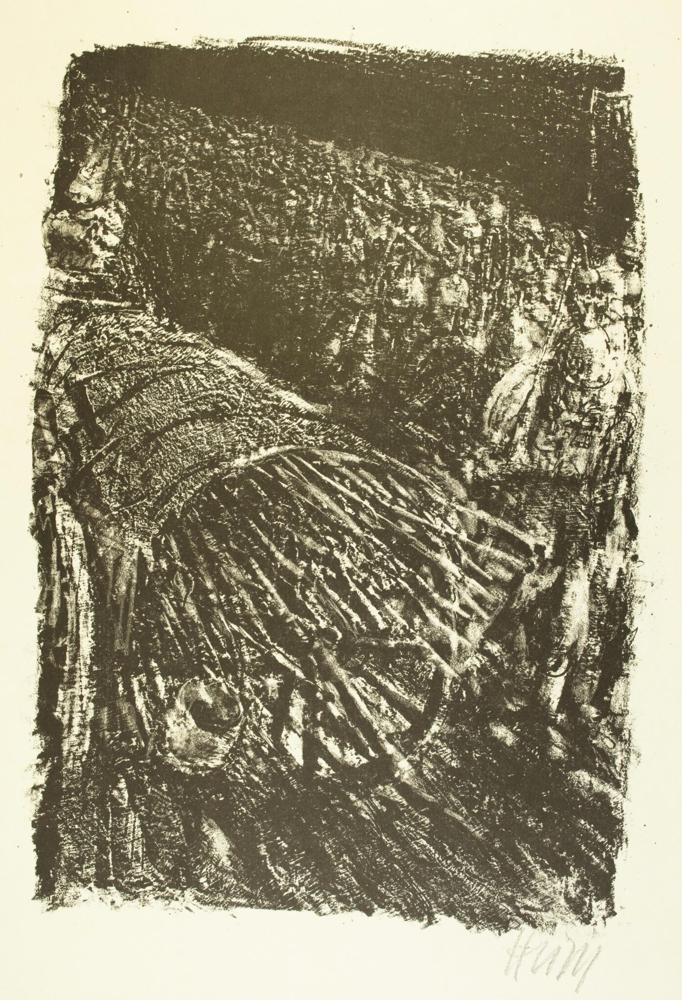 Nächtliche Nachschubkolonne (Blatt 18 des Zyklus zu dem Roman „Krieg“ von Ludwig Renn) - Bernhard Heisig 