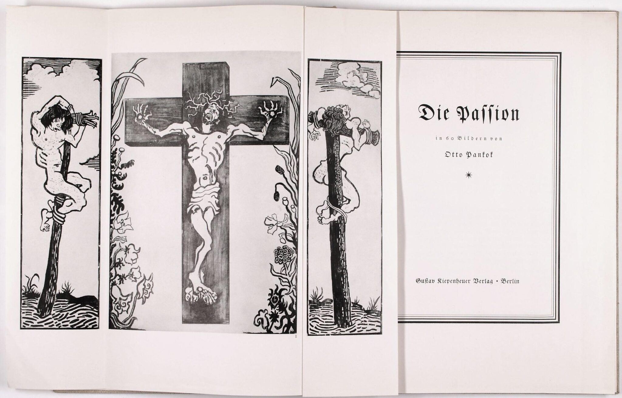 &bdquo;Die Passion&ldquo; Mit 5 Titelholzschnitten und 60 Bildtafeln, gebunden, Leineneinband - Otto Pankok 