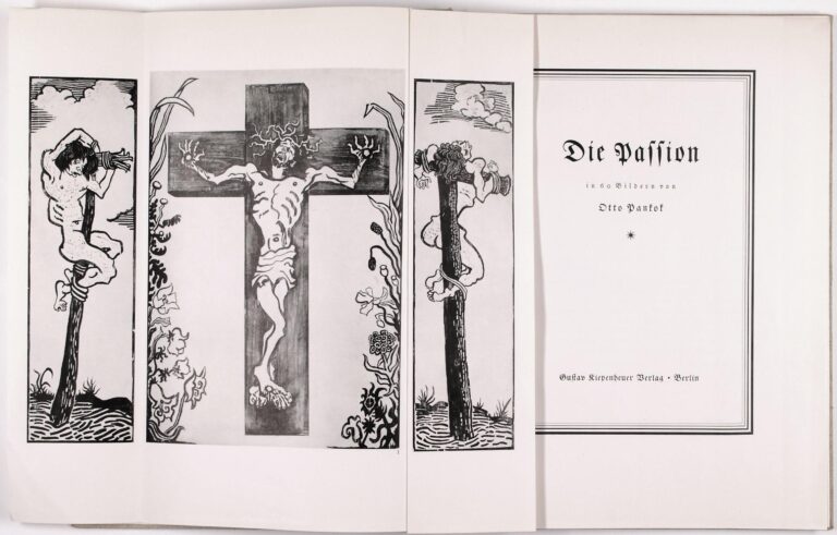 „Die Passion“ Mit 5 Titelholzschnitten und 60 Bildtafeln, gebunden, Leineneinband - Otto Pankok 