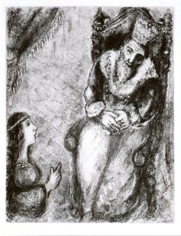 Bathseba zu Füßen Davids (Mappe „Bible“) - Marc Chagall 