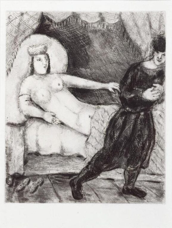 Die Frau des Potiphar (Mappe „Bible“) - Marc Chagall 