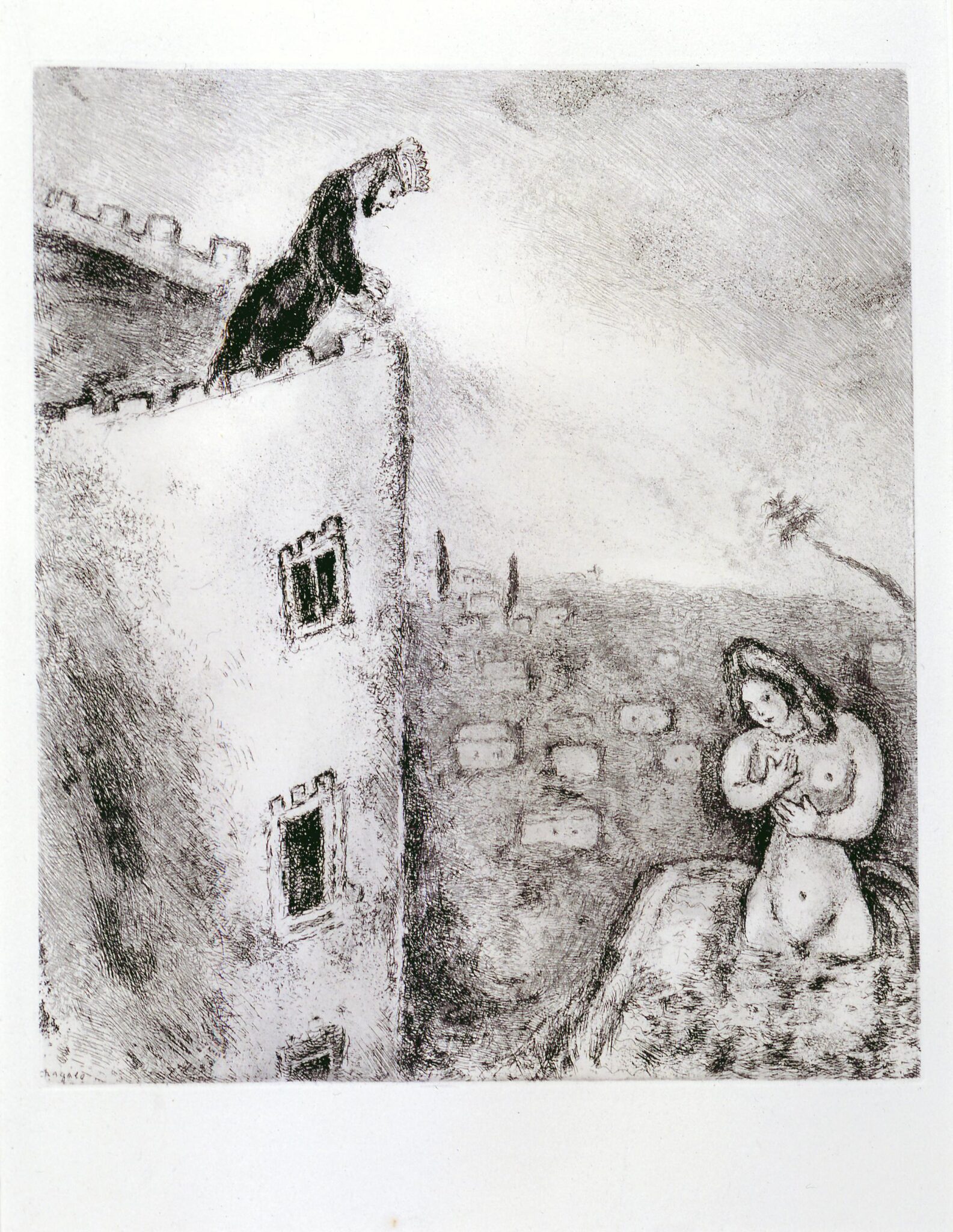 David und Bathseba (Mappe &bdquo;Bible&ldquo;) - Marc Chagall 