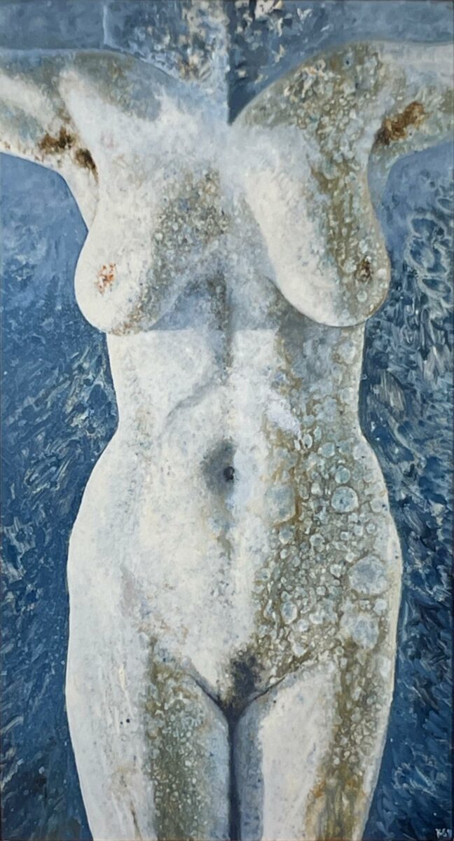WV-Nr. 0673: Idole 4. weiß und grau. Torso - Henning von Gierke 