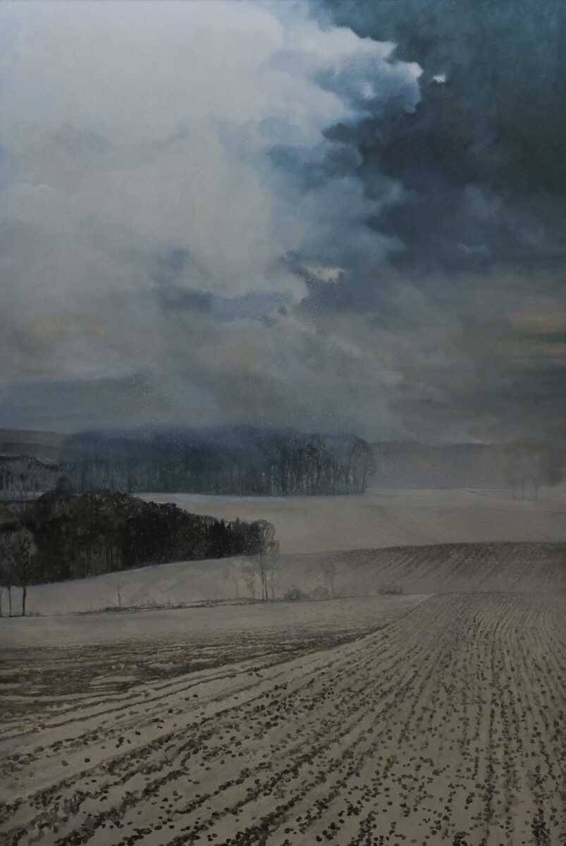 WV-Nr. 1537: Winter, Acker und Wald (Bilderzyklus Genesis) - Henning von Gierke Henning von Gierke, 1537 Genesis Winter Acker Wald