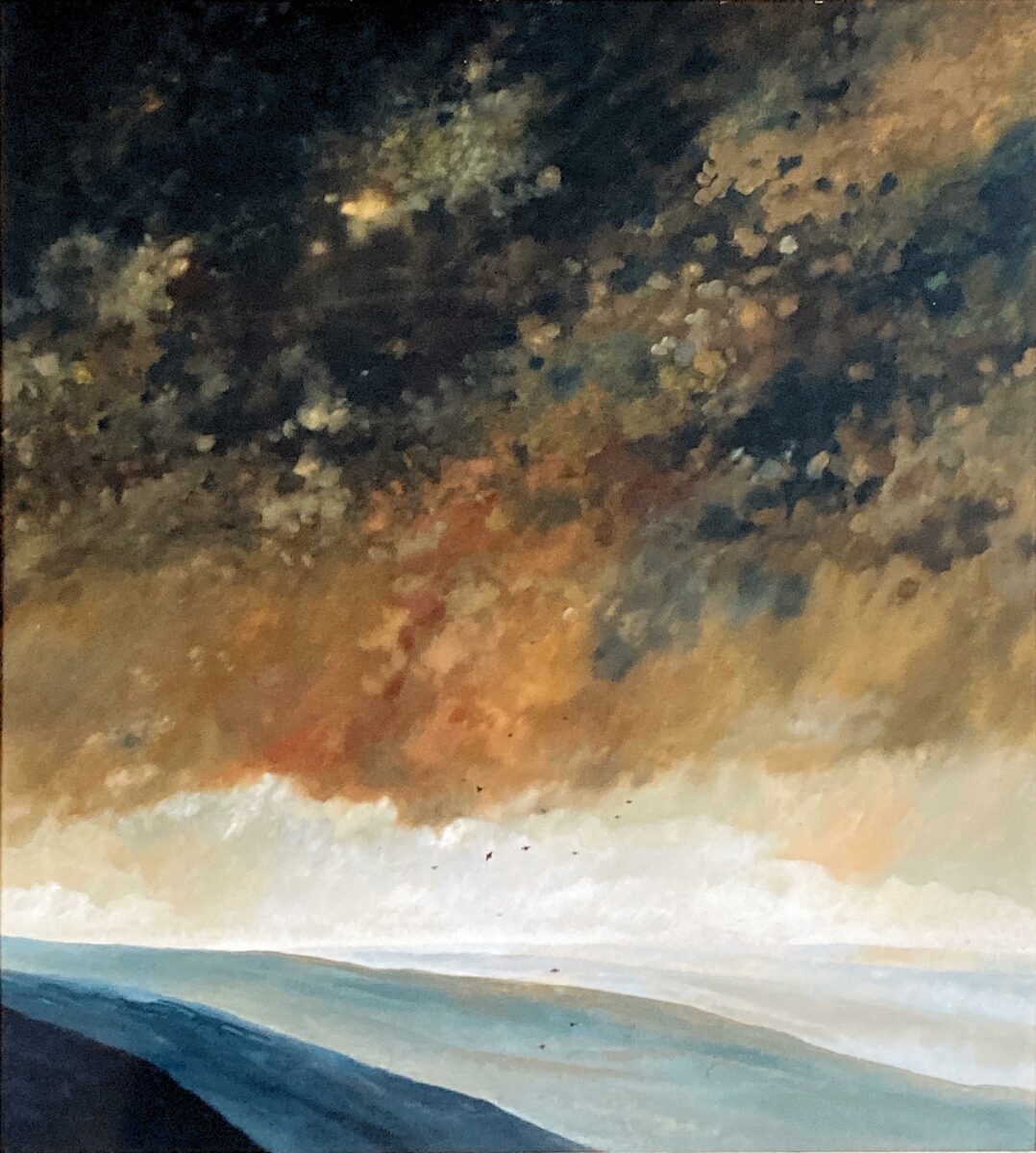 WV-Nr. 0562: Landschaft mit getupftem Himmel - Henning von Gierke 