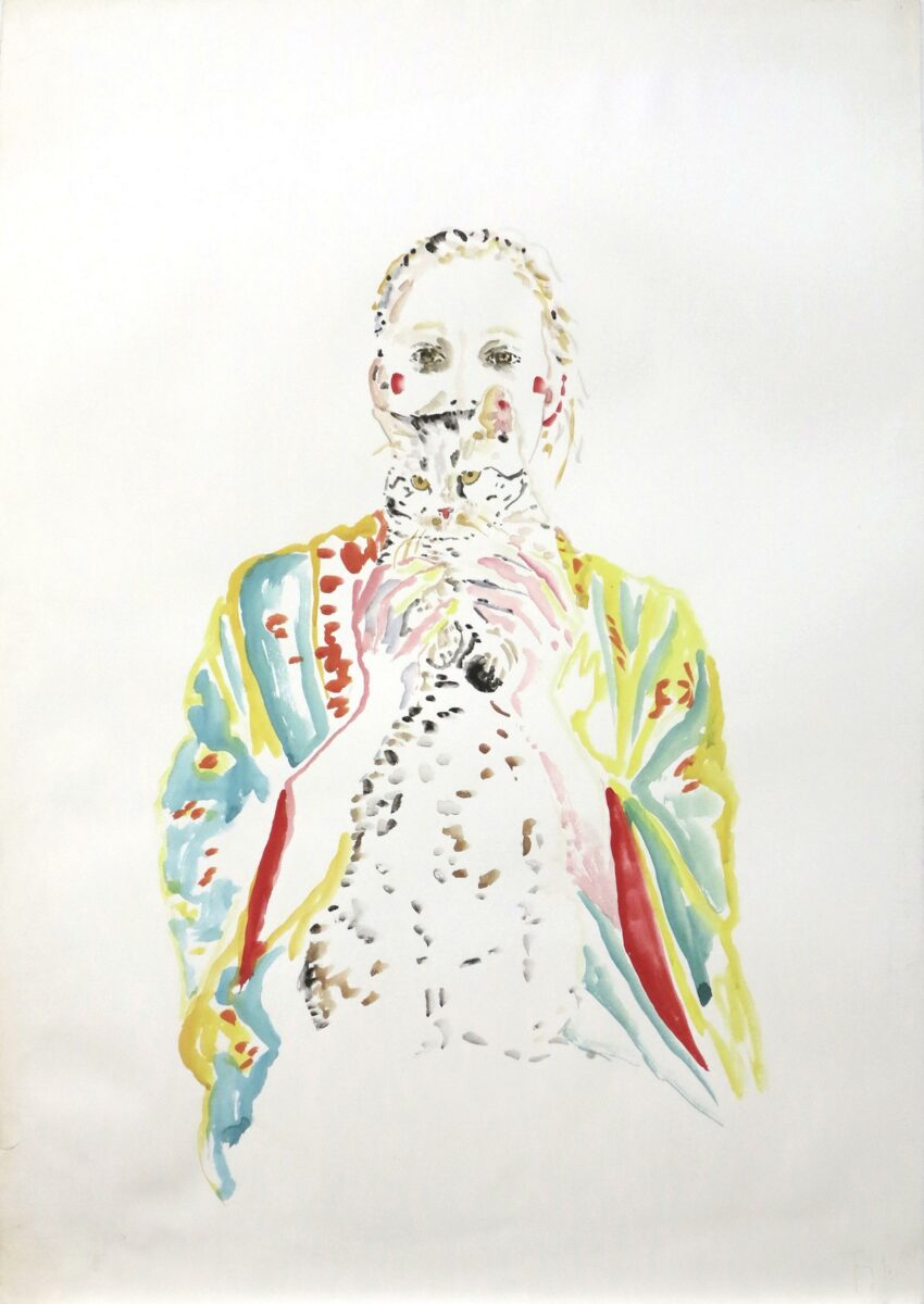 Z-0122: Ohne Titel (Ilga mit Katze II) - Henning von Gierke Henning von Gierke
