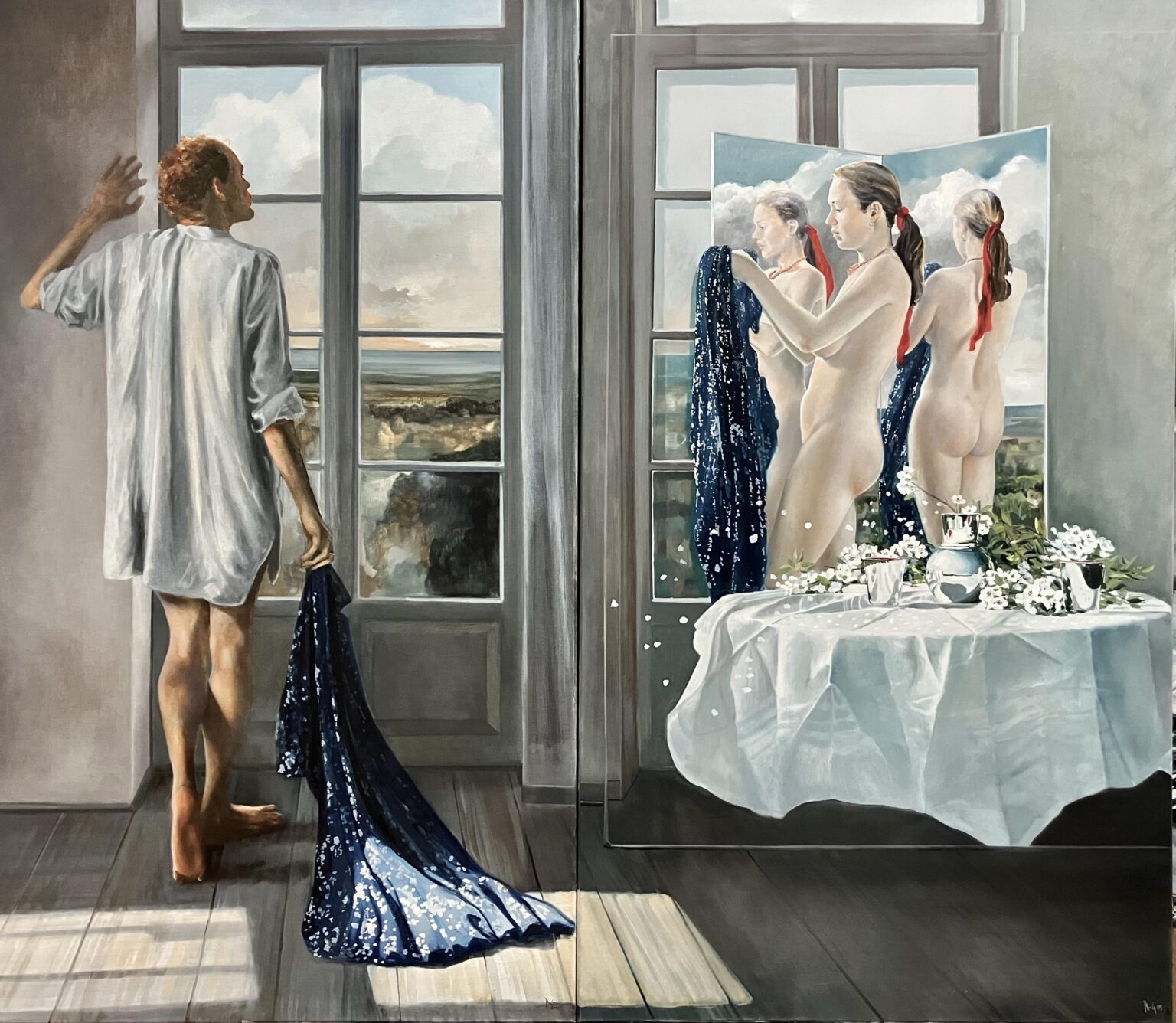 WV-Nr. 1106: Morgen (Florian am Fenster) + Nr. 1323 Aphrodite Selbdritt, Spiegel und Fenster - Henning von Gierke 