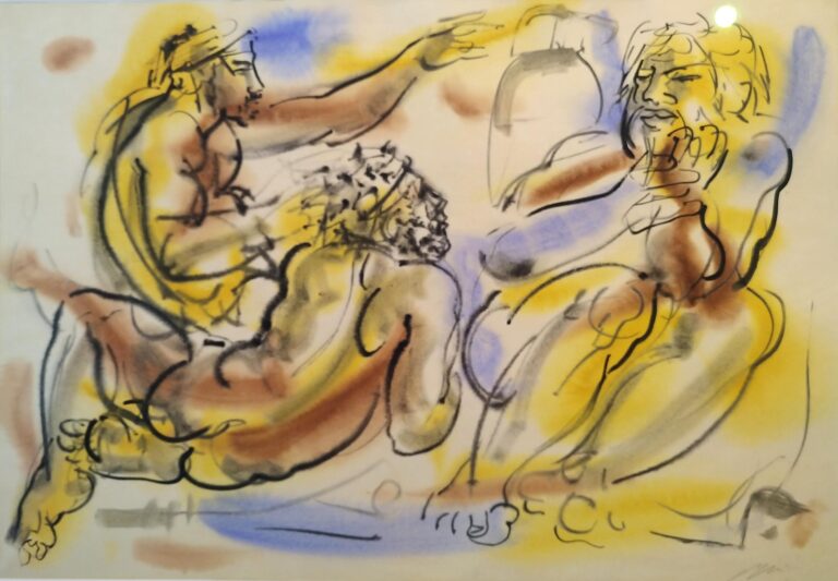 Hans Erni Estate Hans Erni, MT, Aquarell und Kohle auf Papier