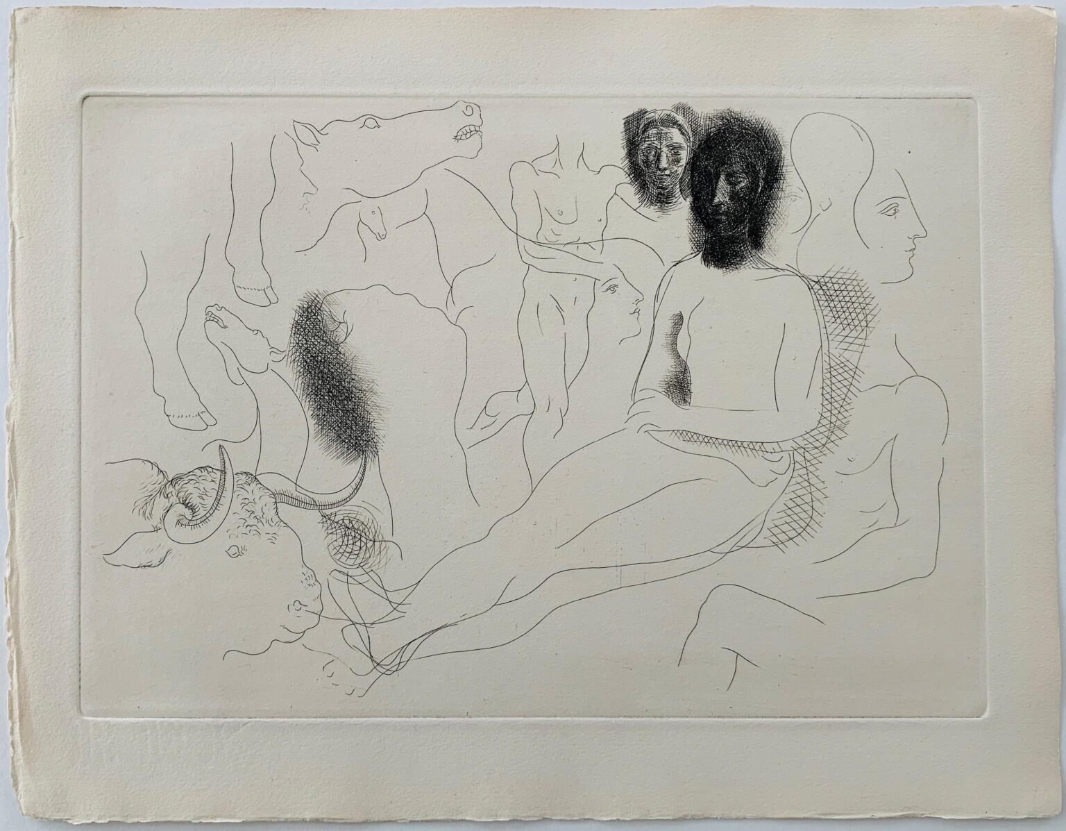 Nu assis et d&rsquo;Esquisses (Chevaux, Taureau, Torero &hellip;) - Pablo Picasso 