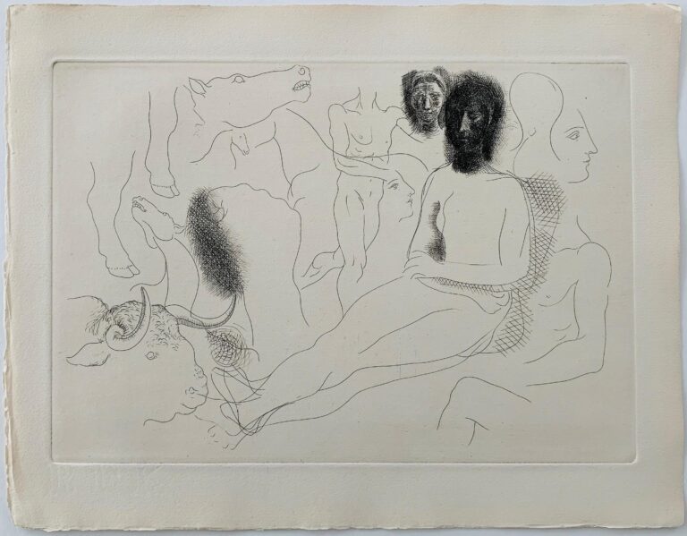 Nu assis et d’Esquisses (Chevaux, Taureau, Torero …) - Pablo Picasso 