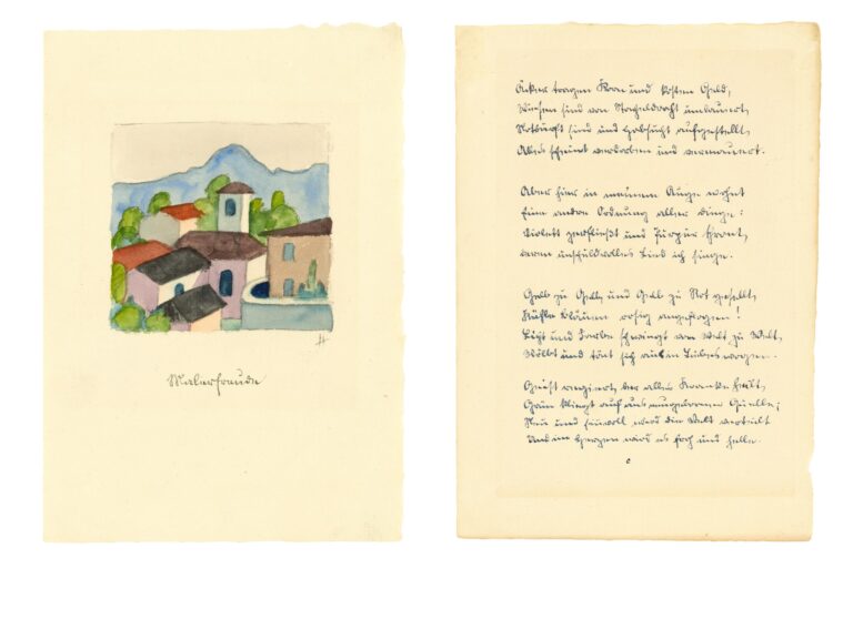 Malerfreude ( 2 Blätter, je 22 x 15,5 cm) - Hermann Hesse 