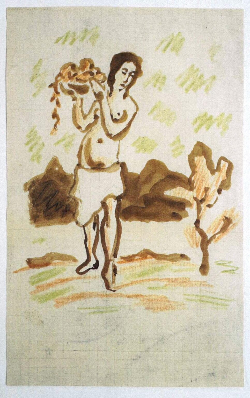 Weiblicher Akt mit Schale - August Macke 